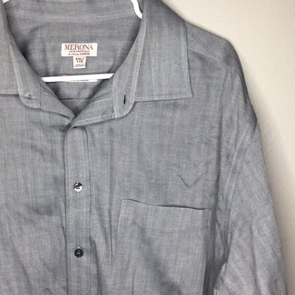 Men's Merona Gray Button Up Shirt XXL - Picture 2 of 5